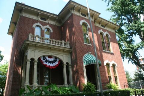 The James Whitcomb Riley Museum Home in the Lockerbie neighborhood of Indianapolis, IN